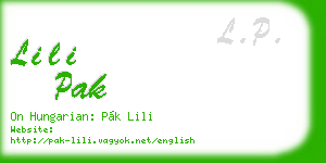 lili pak business card